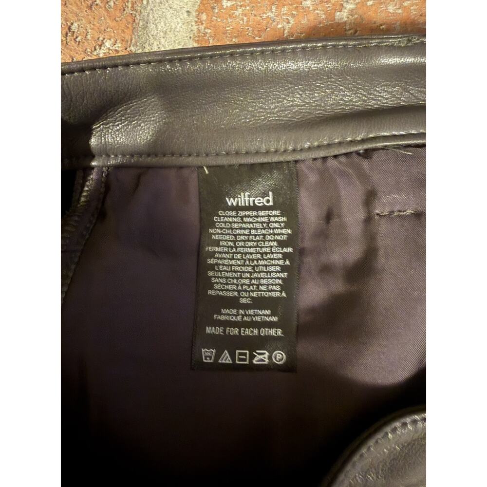 Aritzia Wilfred The Melina Faux Leather Pants Women Size 2 Straight leg brown - Picture 5 of 5